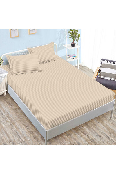 NufJoy DAMASK Fitted Sheet Set, universal for mattress 160x200 /180x200 cm and 2 pillowcases 50x70 cm