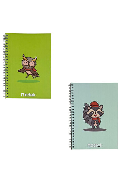 KarmaOfis A5 Spiral Cute Animals Concept Notebook 40 Sheets 4-Ring (All Unlined)