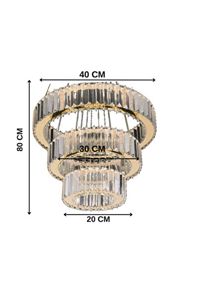 bestof tasarım Prestige Kristal Taşlı Gold Avize Salon - Hol - Yatak Odası