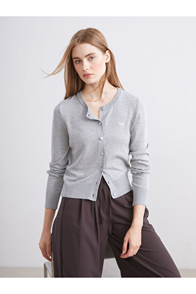 LC Waikiki Create Your Style from Uzg Store |   Crew Neck Embroidered Women's Knitwear Cardigan