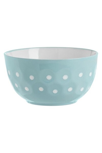 SHOPIENS Ceramic Serving Bowl Shopiens®, Round, Blue with White Polka Dots, 6...