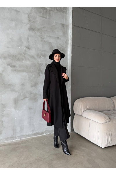 Aranlı tekstil Μεσαίου μεγέθους Τζαμάλι Καστανό Παλτό