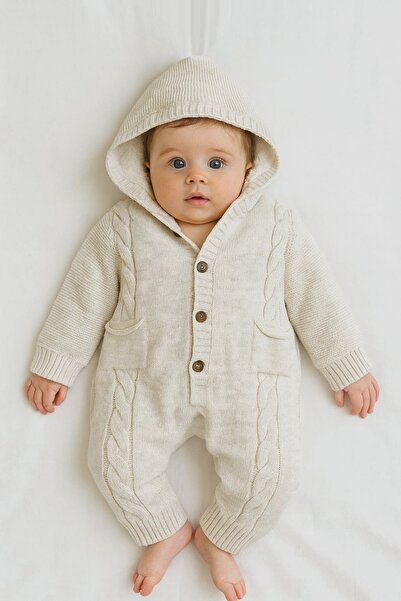 GizaKids İçi Welsoft Peluş Dışı Triko Örgü Bebek Astronot Tulum | Kız Erkek U...