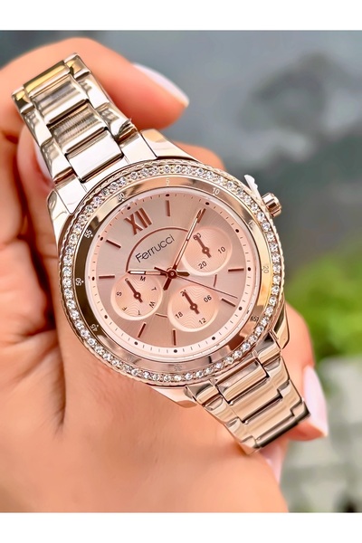 Ferrucci Women's Wristwatch Original Watch Steel Band Waterproof 2 Years Warr...