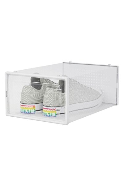 SHOPIENS Transparent Plastic Shoe Storage Box with Door, Shopiens®, 31.5x21.5x13 cm