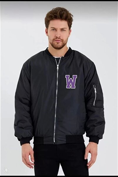 mzpkartan Unisex Μακρυμάνικο εμπριμέ μπουφάν Bomber - Μαύρο