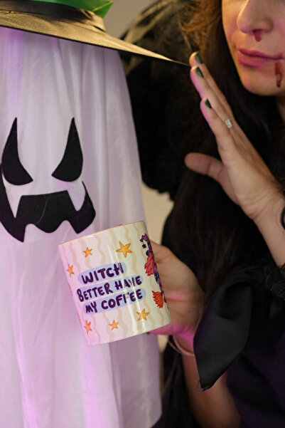 Hello Melody Design "WITCH" Kupa – Cadılar Bayramı Temalı Dijital Baskılı Hediyelik 330cc