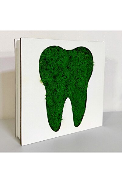 velve Zambet Verde, tablou cu licheni naturali stabilizati, Verde, Verde