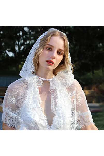 Eva Flore Κομψό σάλι με δαντέλα για νύφες - Βραδινό φόρεμα με δαντέλα μπολερό - Μπολερό για νυφικό