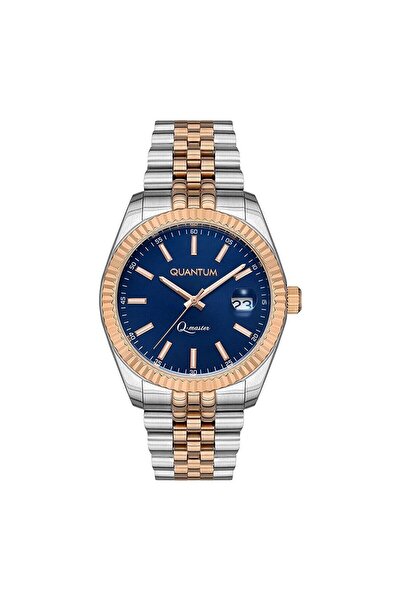 Quantum Qmg941.590 Automatic Men's Wristwatch |   41mm, Sapphire Glass, Dark Blue Dial, Silver & Rose Gold