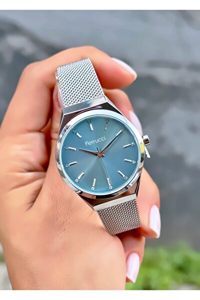Ferrucci Kadın Kol Saati Orjinal Saat Hasır Kordon Su Geçirmez 2 yıl Garantili Bileklik Hediyeli