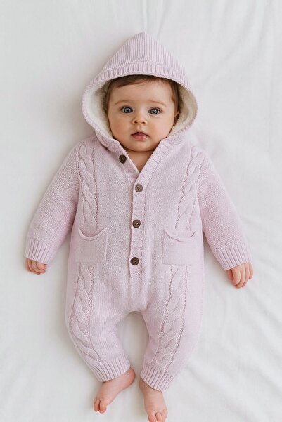 GizaKids İçi Welsoft Peluş Dışı Triko Örgü Bebek Astronot Tulum | Kız Erkek U...