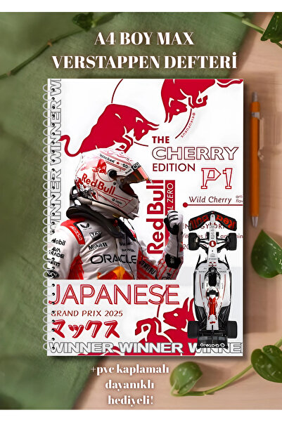 merccuri crafts Max Verstappen A4 Spiral School Notebook 50 Sheets - Lined Pvc Cover Waterproof