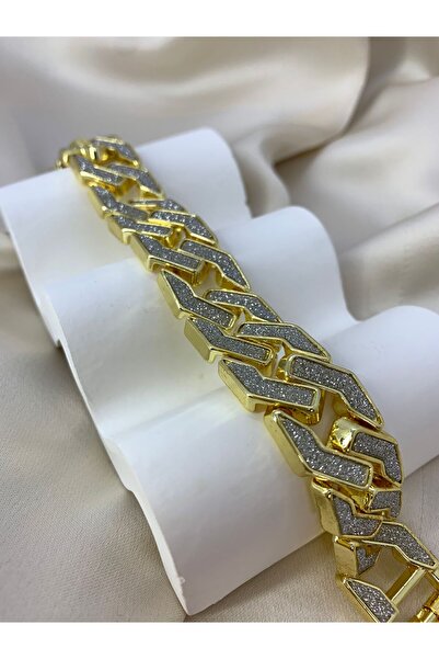 Z&T ACCESORIES Stylish Thick Crystal Stone Steel Bracelet