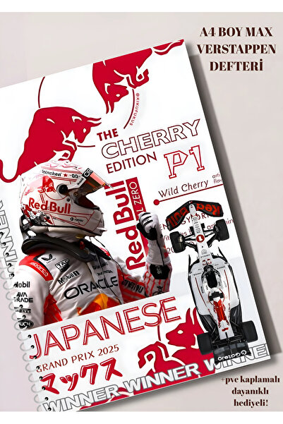 merccuri crafts Max Verstappen A4 Spiral School Notebook 50 Sheets - Check Pvc Coating Waterproof