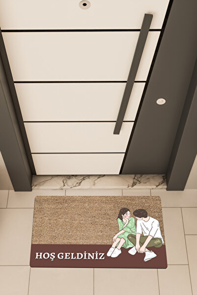 Dormot High Quality Digital Printing Brown, Standard, Double, Welcome-Themed Doormat