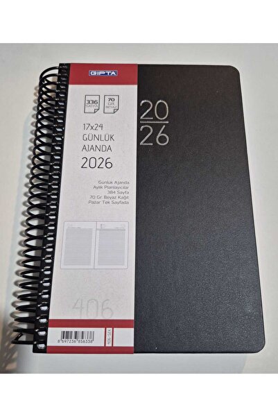 Gıpta 2026 17X24 Daily Agenda 406_Sek Black