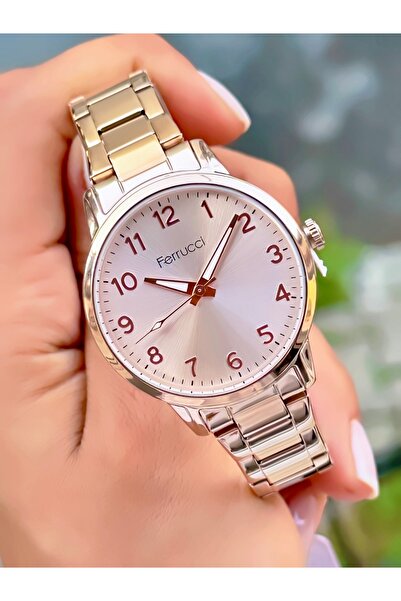 Ferrucci Kadın Kol Saati Orjinal Saat Çelik Kordon Su Geçirmez 2 yıl Garantili Bileklik Hediyeli