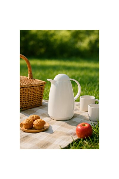 eraypi 1 Liter Acrylic Soft White Tea Thermos, Keeps Hot for 12 Hours, Keeps Cold for 24 Hours