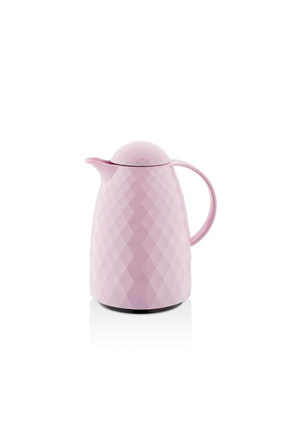 HSDemirci 1 Liter Acrylic Soft Pink Tea Thermos, Keeps Hot for 12 Hours and Cold for 24 Hours