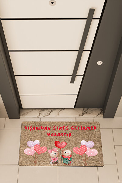 Dormot High Quality Digital Printing Brown, Standard, Stress Is Forbidden Themed Doormat