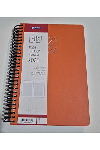 Gıpta 2026 Agenda 17X24 Daily Agenda 406_Sek Orange