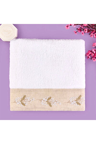 KUT FLY منشفة وجه ناعمة من نوع روفا الفرنسي - إكرو - 50×90 سم