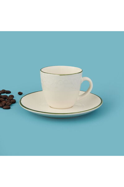 ASPARTAM Kitchen Arnea Set of 2 Cups - Cream / Green - 90 ml