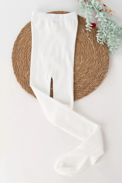 CUBBUX Дебели плетени чорапи за деца, бели, за момичета и момчета