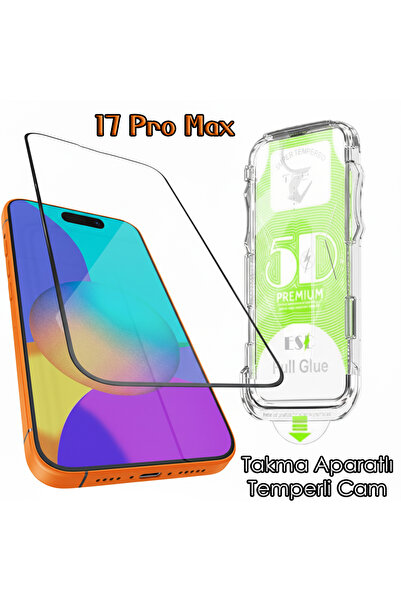 EDELFU iPhone 17 Pro Max - Tam Ekran Koruyucu Gerçek 9H Temperli Cam, (Otomat...