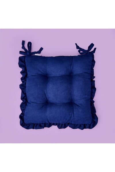 ASPARTAM Soft Nora Chair Cushion - Navy Blue / White - 40X40 cm