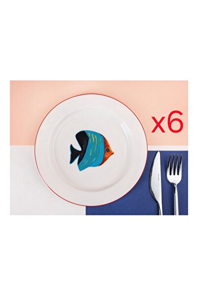 Porland Coralline 6'lı Düz Tabak 17cm