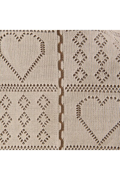 ASPARTAM Soft Heart Patterned Tirko Sofa Shawl - Beige - 120X160 cm