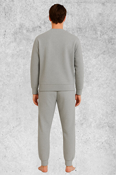 MOLICO Unisex New Season Cotton Seasonal Crew Neck Sweatshirt Sweatpants Combination 2 Piece Set Unprinted