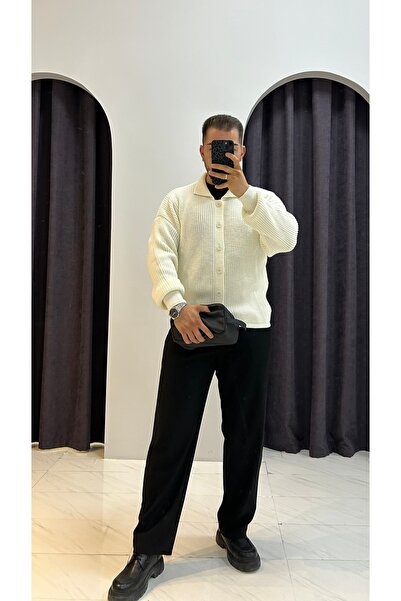 MERVENS Polo Collar Zippered Cardigan