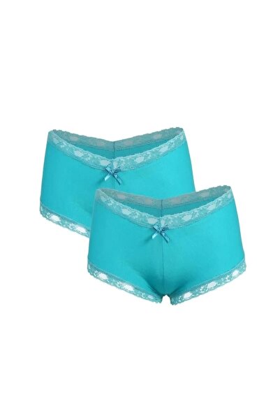 emosavm Moda Femei Bumbac 2 piese Boxer Turcoaz