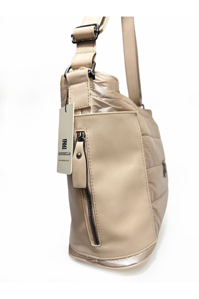 westbag Shebella Paraşüt Kumaş Nude Lüks Metalik Ayarlanabilir Askılı Omuz Çantası