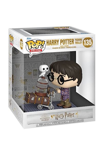 Funko Harry Potter - Harry Pushing Trolley Figure, Brown, 9.5 cm