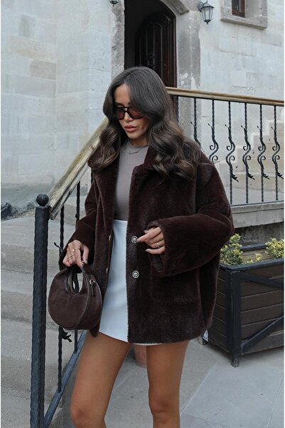 Havoş Brown Alpaca Fur Short Coat