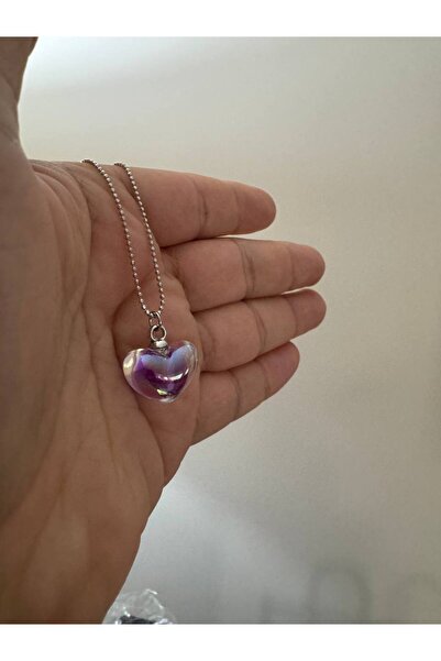 Yuchicly قلادة نسائية من الكريستال على شكل قلب أرجواني – أنيقة ولامعة