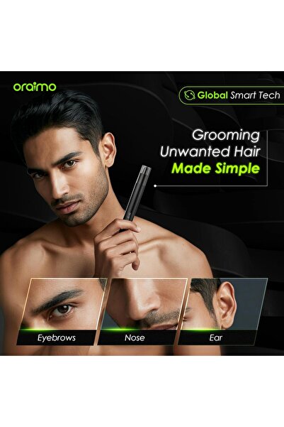 oraimo Nose Hair Trimmer for Men & Women, 10,000 RPM Stainless Steel Dual-Blade, 360° trimming, Saf