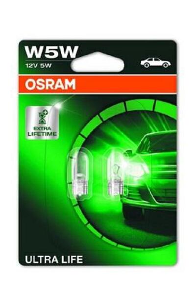 Osram Set de 2 Becuri Semnalizatoare 12V W5W Ultra Life, Blister, Model 2825U...
