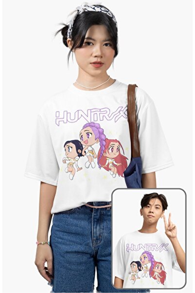 Fuddy Moda Μπλουζάκι με στάμπα Unisex Huntr/x Cute Characters, Μπλουζάκι με θ...