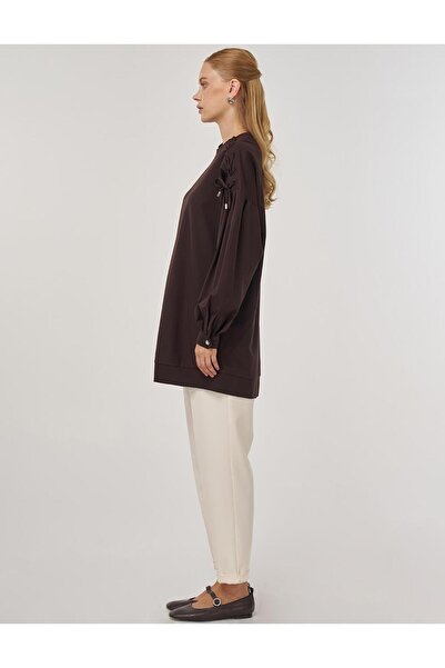 KYR Omzu Lace-Up Sweatshirt Dark Brown