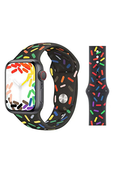 Apple Λουράκι ρολογιού σιλικόνης μαύρο Pride 38/40/41mm