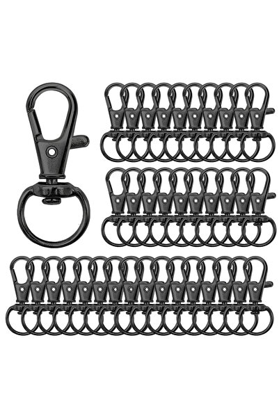 Choice 20 قطعة سوداء 20 قطعة من خطافات مشابك سلسلة المفاتيح الدوارة وخطاف الق...