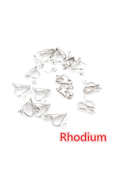 Choice 50 قطعة من مشابك الأذن المطلية بالروديوم 12 × 5 مم عالية الجودة 6 ألوا...