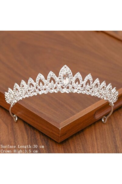 Choice تاج العروس باللون الفضي، إكسسوارات شعر الزفاف للنساء، تاج باللون الفضي...