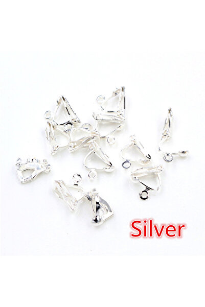 Choice مشبك أذن فضي عالي الجودة مطلي بـ 6 ألوان مقاس 12 × 5 مم، 50 قطعة، أقرا...