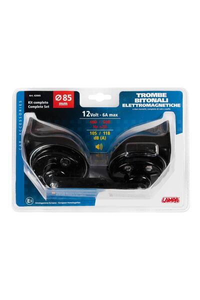 Lampa Set de 2 claxoane electromagnetice LAM42005, diametru 85 mm, alimentare 12V, 6A, putere sonora